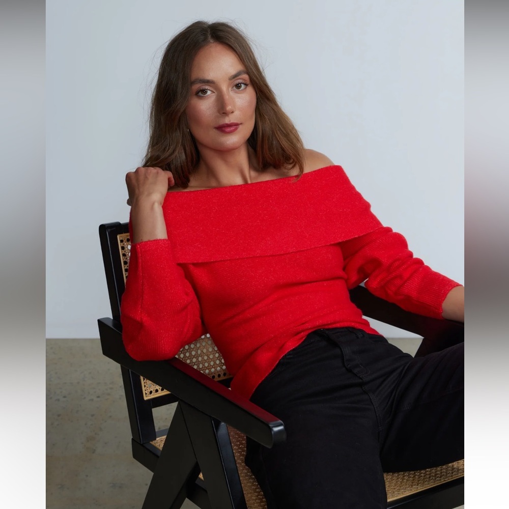 Off-The-Shoulder Dolman Sleeve Sweater